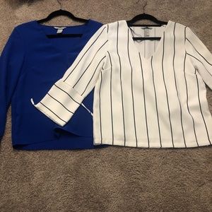 2 V neck blouses